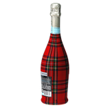 Red & Green Christmas Tartan Prosecco Bottle Wrap