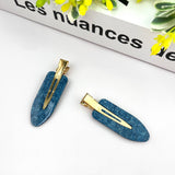 Blue Denim Style Hair Clip, Acetate Square Claw Clip: Blue L