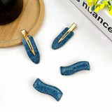 Blue Denim Style Hair Clip, Acetate Square Claw Clip: Blue S