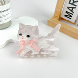 Super cute cat bow hair Claw Clip: White