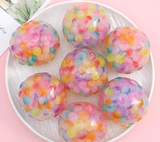 6.0cm Colorful Beaded Mesh Grape Squeeze Ball: Colorful