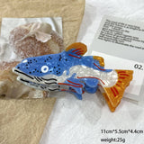 Rainbow Trout & Shark Hair Clip, Fish Shaped Hair Claw: Green-Trout