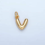16K Gold Filled 10mm Initial Letter Chubby Balloon Mini Charm | A1591 - A1603: Letter D