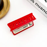 Red Cassette Tape–Inspired Retro Hair Claw Clip