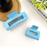 Blue Denim Style Hair Clip, Acetate Square Claw Clip: Blue L