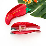 Red Chili Pepper Hair Claw Clip, Funny Vegetable Hair Clip: Chili