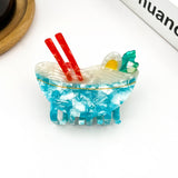 Acetate Noodle Hair Clip, Crocodile or Claw Style: Claw Clip