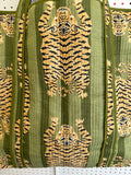 Quilted Block Print Tote - Green Tiger