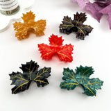 Maple Leaf Hair Claw Clips – Autumnal Nature Charm: LightAmber
