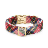 Regent Plaid Flannel Holiday Dog Collar: L/ Gold