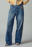 Wide-Leg Utility Stripe Denim Jeans: DENIM TAUPE / S-2/M-2/L-2