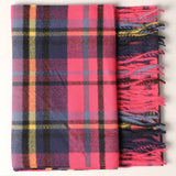 Cashmere Feel Plaid Pattern Scarf - Fringed Edges: SW-25 / ONE SIZE