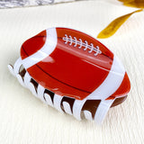 Ball Hair Clip Collection Basketball Football: WhiteBaseball