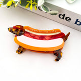 Creative Hot Dog Hair Claw Clip, Acetate Animal Hair Clip: Dachshund