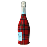Red & Green Christmas Tartan Prosecco Bottle Wrap