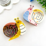Happy Mystery Snail Acetate Animal Hair Claw Clip: Pink