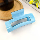 Blue Denim Style Hair Clip, Acetate Square Claw Clip: Blue S