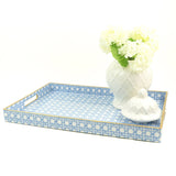 PREPPY BLUE CANE TRAY - LARGE