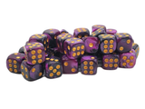 36ct 12mm D6 Dice Set: Vorpal - Purple & Black w/ Gold