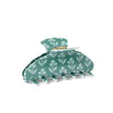 Floral Claw Clip: Blue Stripes