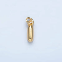 16K Gold Filled 10mm Initial Letter Chubby Balloon Mini Charm | A1591 - A1603: Letter B