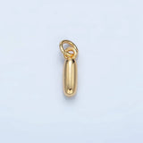 16K Gold Filled 10mm Initial Letter Chubby Balloon Mini Charm | A1591 - A1603: Letter H