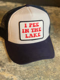 I Pee in the Lake Hat (Multiple Color Options): White