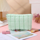 Puffer cosmetic bag small toiletry zipper bag: Rose Red