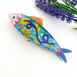 Tropical Leaf Acrylic Hair Claw Clip Beach Style: NavyBlue