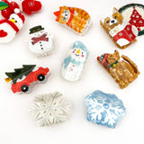 Christmas Festive Acrylic Printed Hair Claw: E