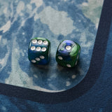 Mahjong Dice (Pair of 2): Pink & Teal