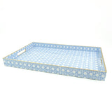 PREPPY BLUE CANE TRAY - LARGE