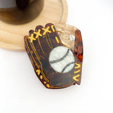 Baseball Series Claw Clip, Sports Day Souvenir Hair Clip: Bat-Brown