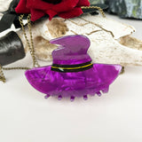 Magician witch hat hair clip: Purple