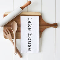 Lake House Tea Towel: White • 100% Cotton