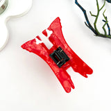 Red Crested Cockatoo Acetate Animal Hair Claw Clip: Red