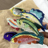 Rainbow Trout & Shark Hair Clip, Fish Shaped Hair Claw: Green-Trout