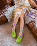 FLORAL SHEER CREW SOCK