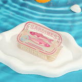 Fun Sardine Can Hair Pattern Hair Claw Clips: Blue