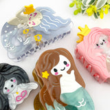 Elegant Mermaid Hair Claw Clip, Summer Beach Vacation Clip: Black