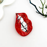 Devilish Red Lips Creative Acetate Hair Claw Clip: Red