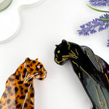 3.94" Exquisite & Wise Jaguar Acetate Hair Claw Clip: Black