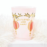 Gold Foil Frost Cups - Mistletoe and Mahj: 5.75" SQ x 1.25" D, Napkin: 5" SQ