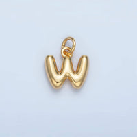 16K Gold Filled 10mm Initial Letter Chubby Balloon Mini Charm | A1591 - A1603: Letter B