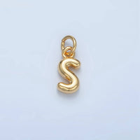 16K Gold Filled 10mm Initial Letter Chubby Balloon Mini Charm | A1591 - A1603: Letter B