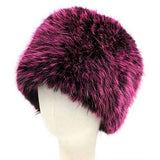 Elegant Plush Faux Fur Winter Hat: Red