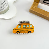 School Bus Acrylic Hair Claw Clip: Yellow