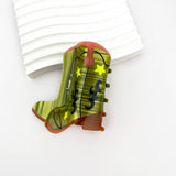 Eco Western Cowboy Boots & Hat Hair Claws: Green / Hat