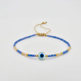 Evil Eye Dainty Miyuki Bracelet - New Arrivals: Pink