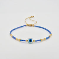 Evil Eye Dainty Miyuki Bracelet - New Arrivals: Antique Lilac